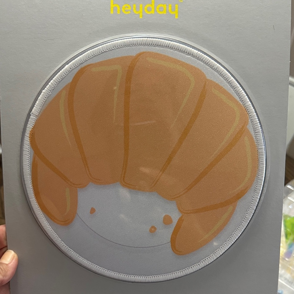 Heyday Croissant Design Mouse Pad in Orange and Gray